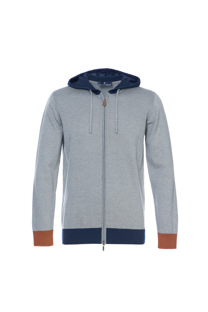 Double Zip Knit Hoodie
