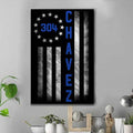 Duty Honor Courage - Circle Star Flag Personalized Canvas Print