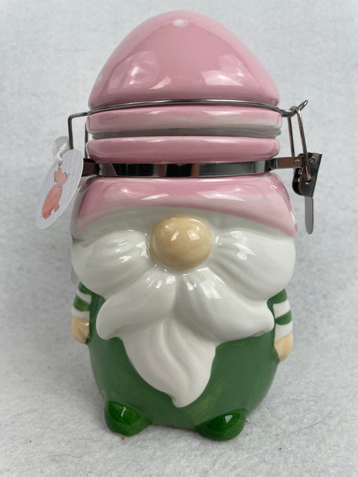 Easter Ceramic Gnome Figural Fun Hinged Jar