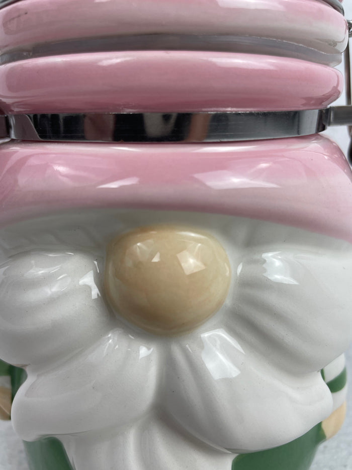 Easter Ceramic Gnome Figural Fun Hinged Jar