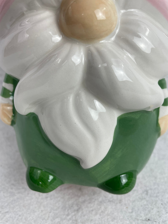 Easter Ceramic Gnome Figural Fun Hinged Jar