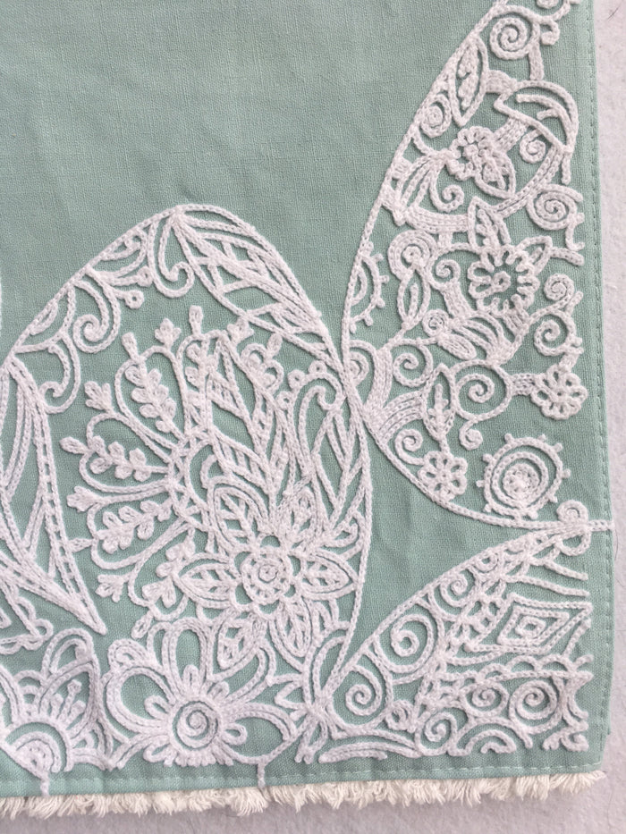 Easter Embroidered Eggs Table Runner