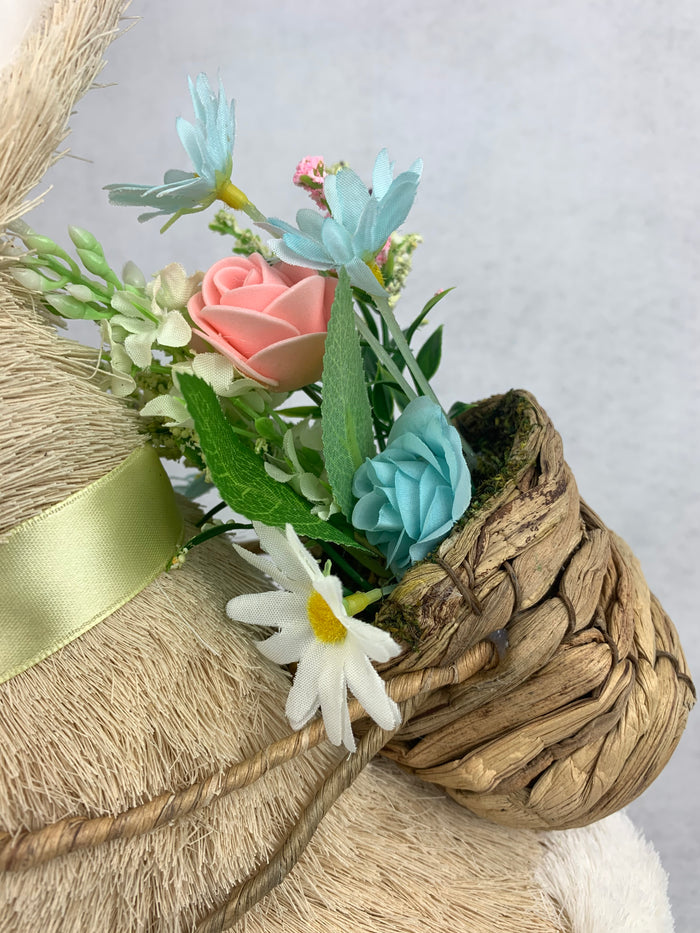 Easter Large Bunny Carrying Backpack with Flowers