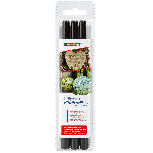 edding 1255 Calligraphy Pen 3 Assorted by edding at Cult Pens