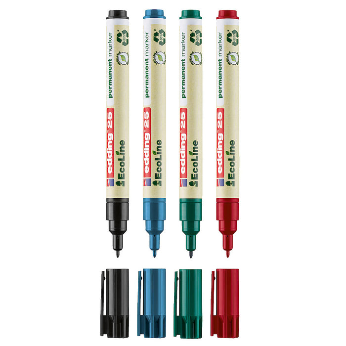edding EcoLine 25 Permanent Marker Set of 4 by edding at Cult Pens