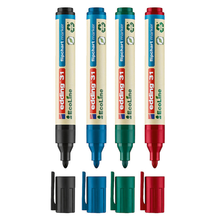 edding EcoLine 31 Flipchart Marker Set of 4 by edding at Cult Pens