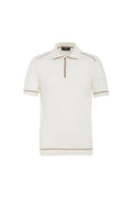 Ekru Prato Knit Quarter Zip Polo