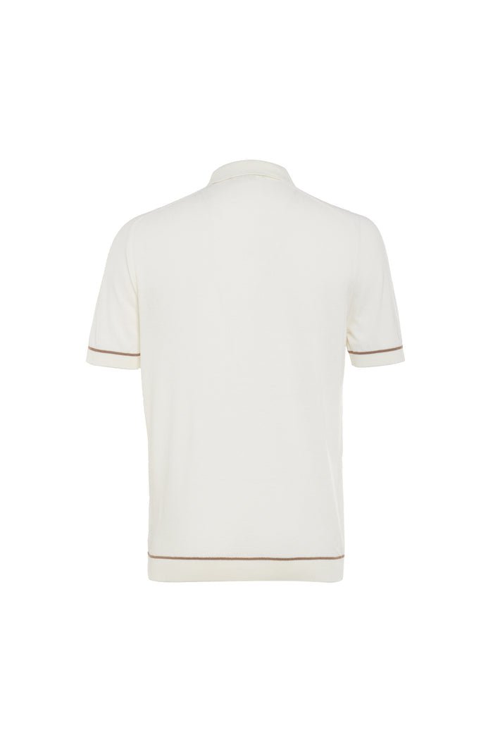 Ekru Prato Knit Quarter Zip Polo