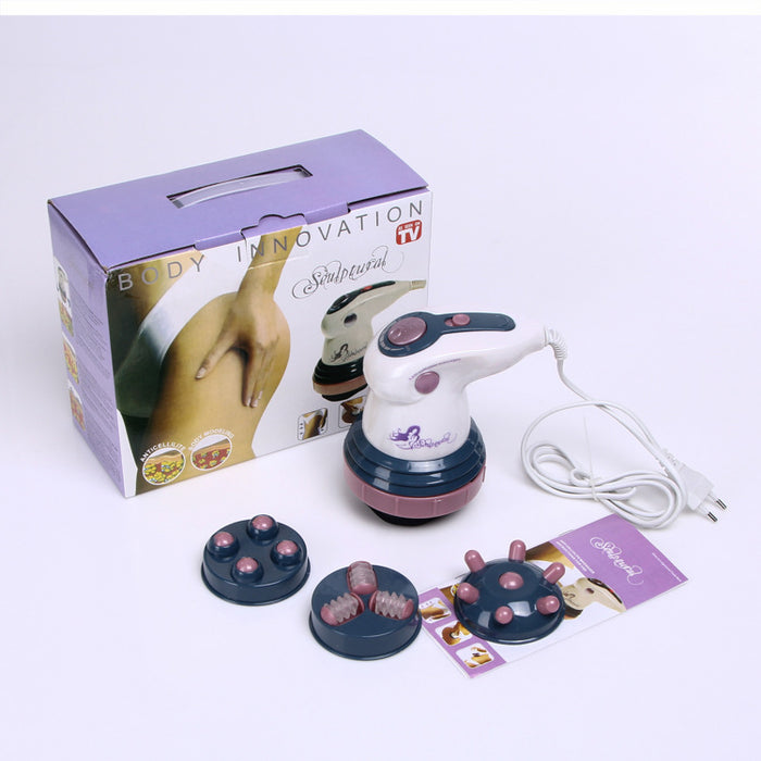 Appareil de massage électrique pour amincissement corporel, avec poignées ergonomiques et affichage numérique.