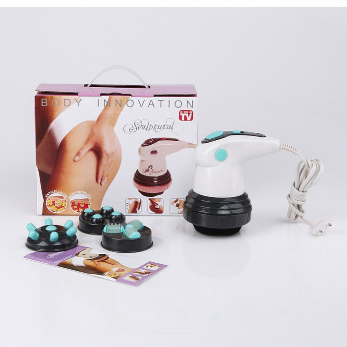 Appareil de massage corporel électrique pour la slimming, avec poignées et panneau de contrôle.
