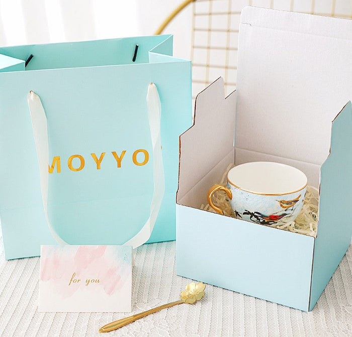 Elegant Ceramic Coffee Cups, Unique Bird Flower Tea Cup and Saucer in Gift Box as Birthday Gift, Beautiful British Tea Cups, Royal Porcelain Tea Cup Set-Paintingforhome