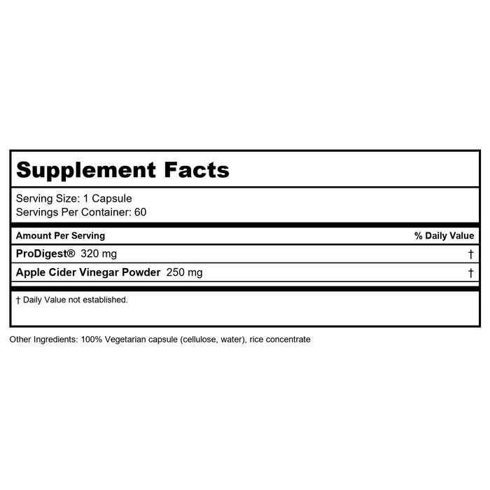 Enzyme Science GI Motility Complex 60 Capsules - Supplement Facts panel