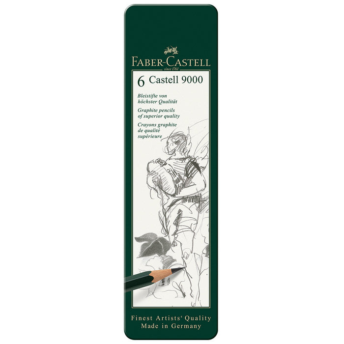 Faber-Castell 9000 Pencil Tin of 6 by Faber-Castell at Cult Pens