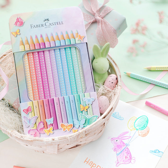 Faber-Castell Colour Pencil Sparkle Tin of 12 by Faber-Castell at Cult Pens