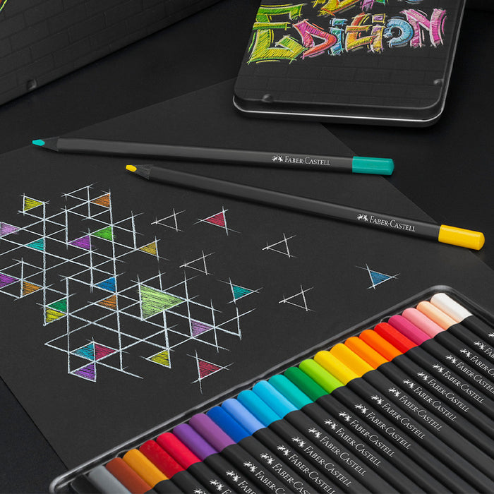 Faber-Castell Colour Pencils Black Edition Tin of 24 by Faber-Castell at Cult Pens
