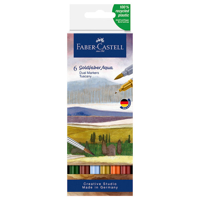 Faber-Castell Goldfaber Aqua Dual Marker Wallet of 6 Tuscany by Faber-Castell at Cult Pens