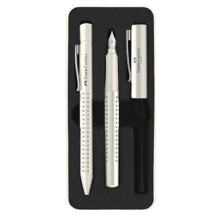 Faber-Castell Grip 2010 Fountain Pen and Ballpoint Set Coconut Milk by Faber-Castell at Cult Pens