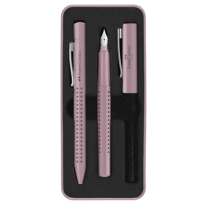 Faber-Castell Grip 2010 Fountain Pen and Ballpoint Set Rose Shadows by Faber-Castell at Cult Pens