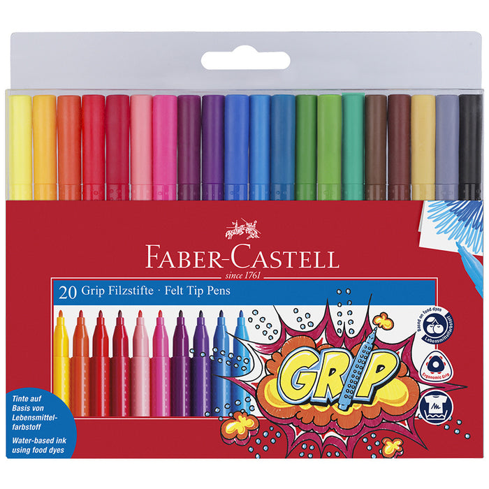 Faber-Castell Grip Colour Marker Pens Set of 20 by Faber-Castell at Cult Pens