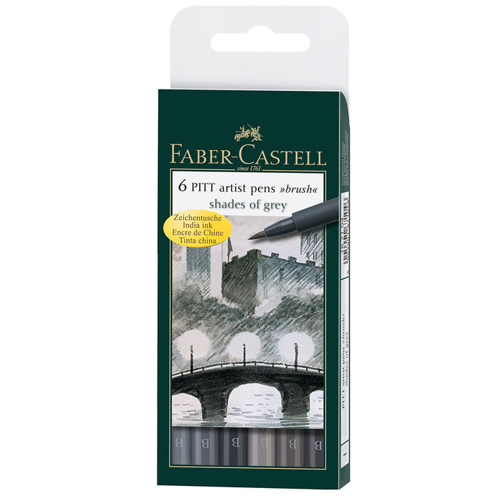 Faber-Castell Pitt Artist Brush Pen Set of 6 by Faber-Castell at Cult Pens