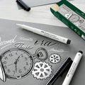 Faber-Castell Pitt Artist Pen Black & White Set of 4 by Faber-Castell at Cult Pens