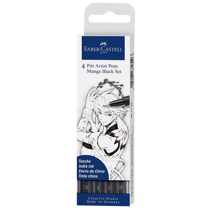 Faber-Castell Pitt Artist Pen Manga Set of 4 by Faber-Castell at Cult Pens