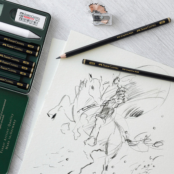 Faber-Castell Pitt Graphite Matt Pencil Tin of 11 by Faber-Castell at Cult Pens