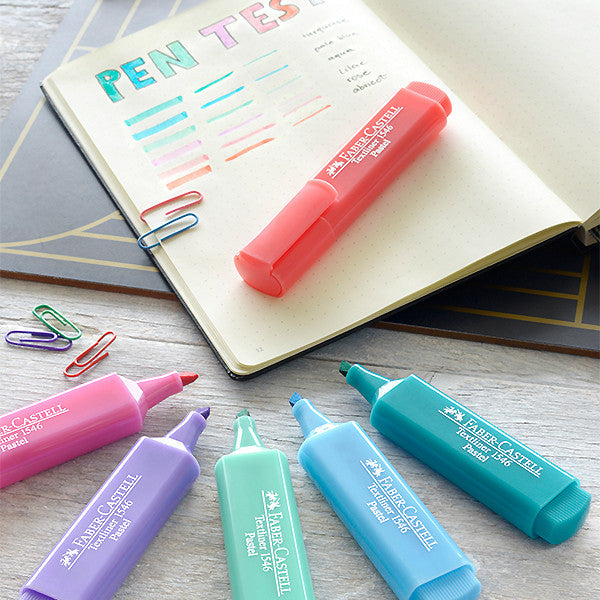Faber-Castell Textliners 1546 Pastel Highlighter Wallet of 4 by Faber-Castell at Cult Pens