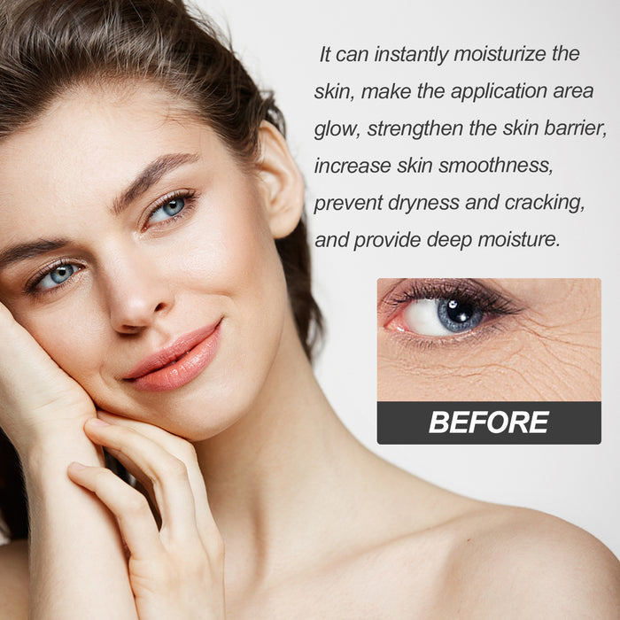 Crème anti-âge raffermissante pour le visage, soin anti-rides et réduction des rides, texture douce et hydratante.