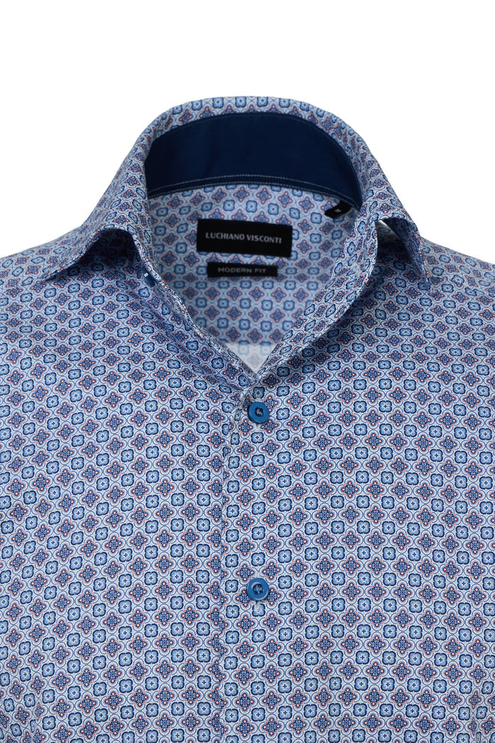 Floral One-Piece Collar Shirt
