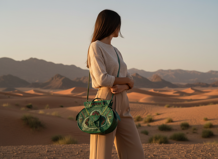 Flower of Tetouan bag with long sleeve styling