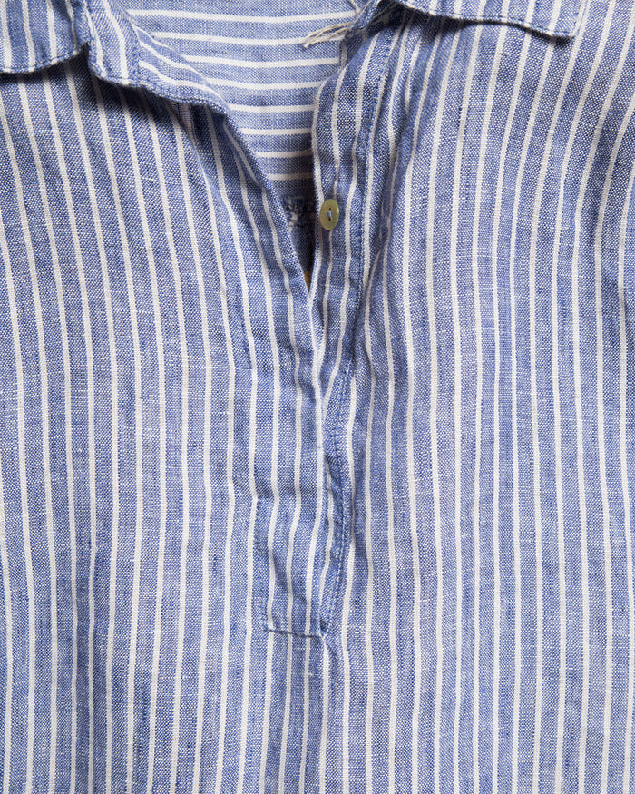 Fog Linen Jill Work Shirt Chambray Stripe