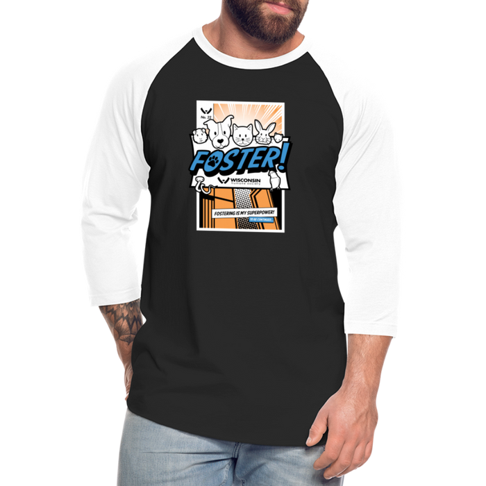Foster Comic Baseball T-Shirt - black/white
