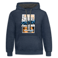 Foster Comic Contrast Hoodie - indigo heather/asphalt