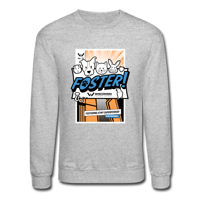Foster Comic Crewneck Sweatshirt - heather gray