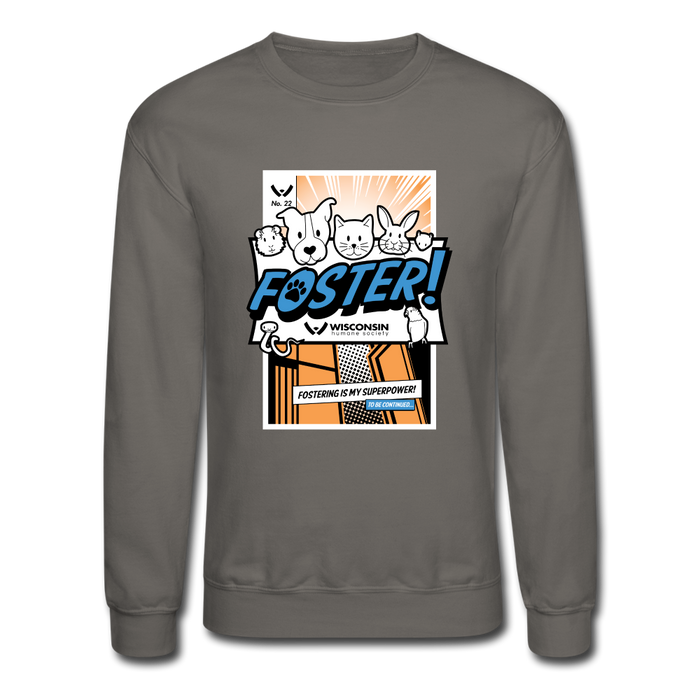 Foster Comic Crewneck Sweatshirt - asphalt gray