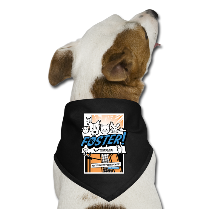 Foster Comic Dog Bandana - black