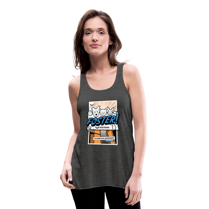 Foster Comic Flowy Tank Top by Bella - deep heather