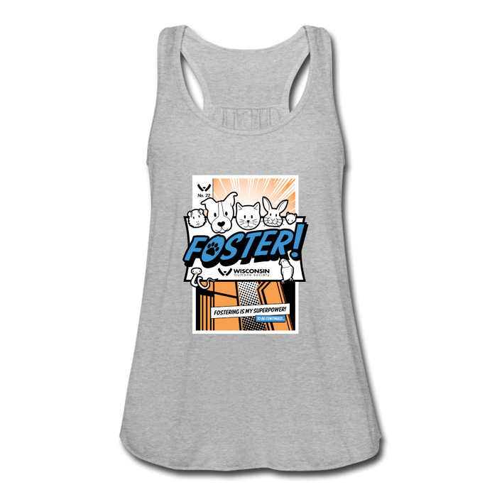 Foster Comic Flowy Tank Top by Bella - heather gray