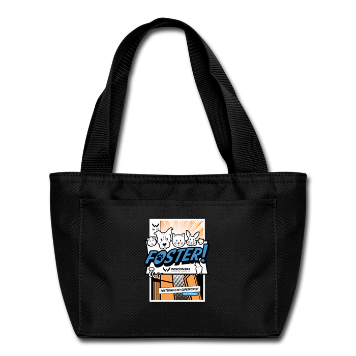 Foster Comic Lunch Bag - black