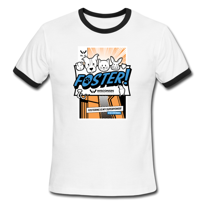 Foster Comic Ringer T-Shirt - white/black