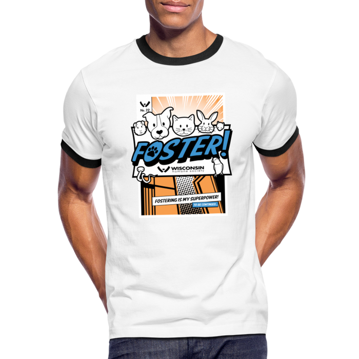 Foster Comic Ringer T-Shirt - white/black