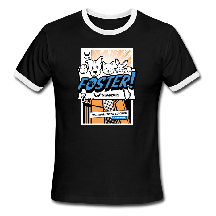 Foster Comic Ringer T-Shirt - black/white