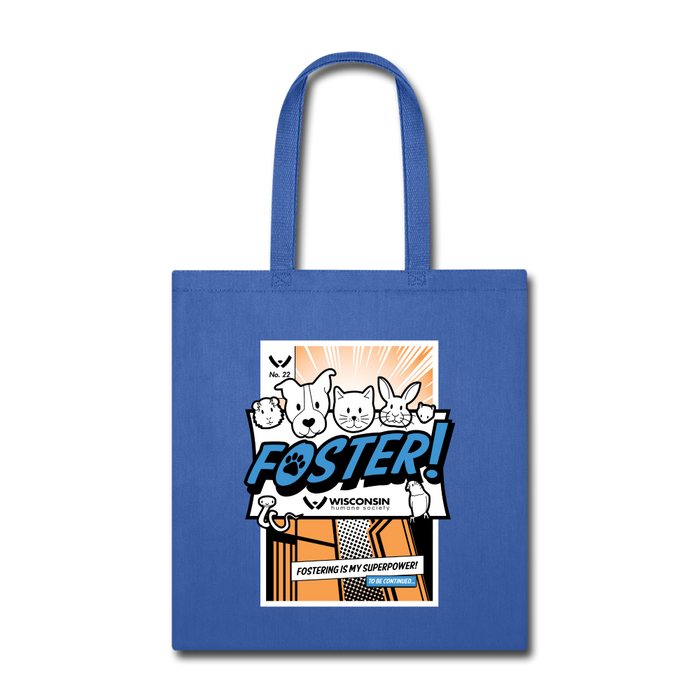 Foster Comic Tote Bag - royal blue