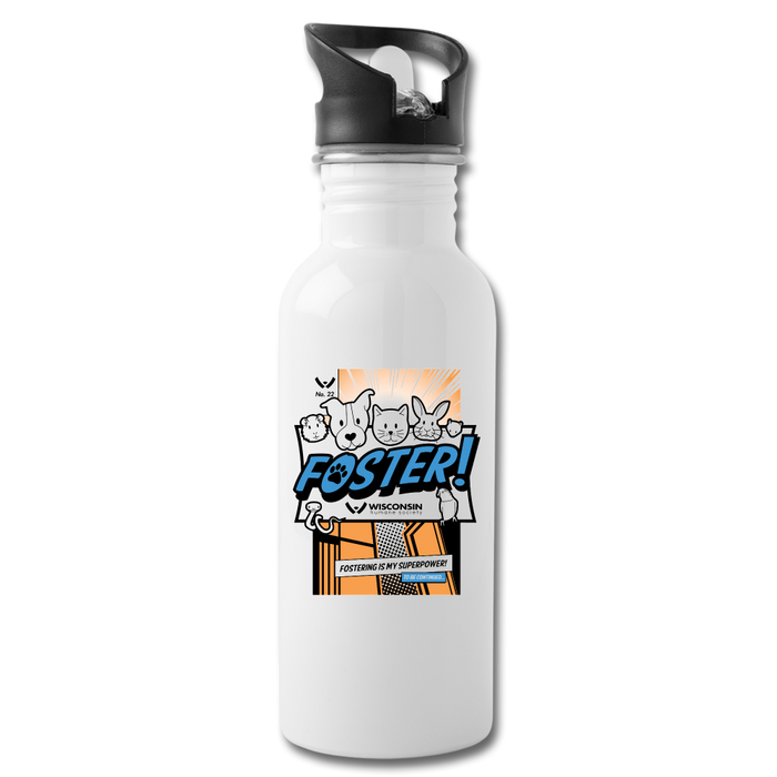 Foster Comic Water Bottle - white