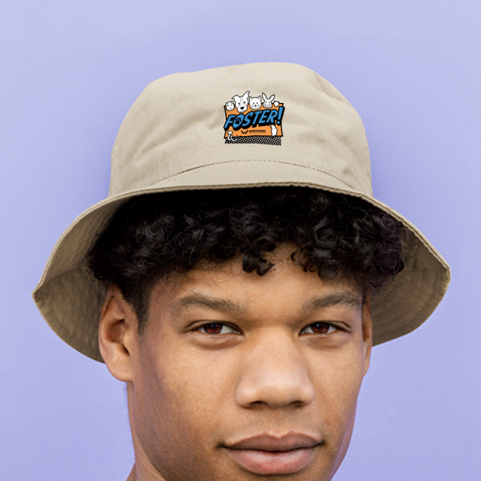 Foster Logo Bucket Hat - cream