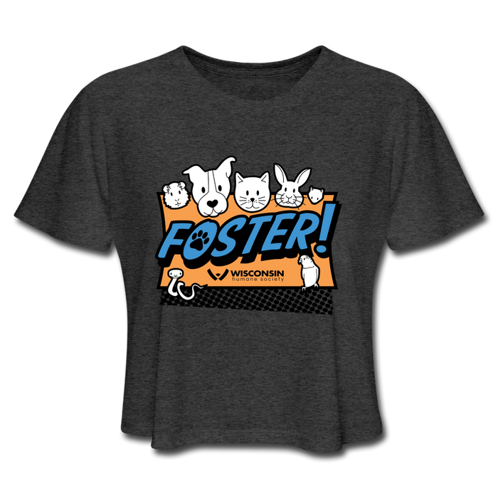 Foster Logo Cropped T-Shirt - deep heather