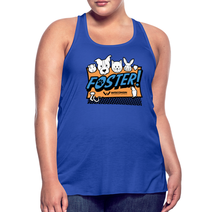 Foster Logo Flowy Tank Top by Bella - royal blue
