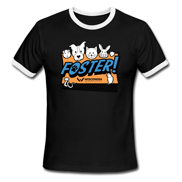 Foster Logo Ringer T-Shirt - black/white