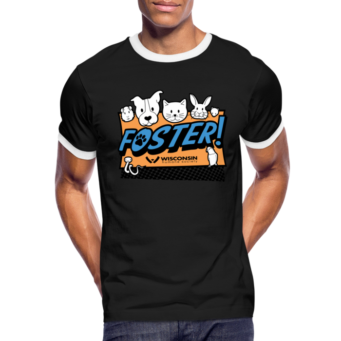 Foster Logo Ringer T-Shirt - black/white
